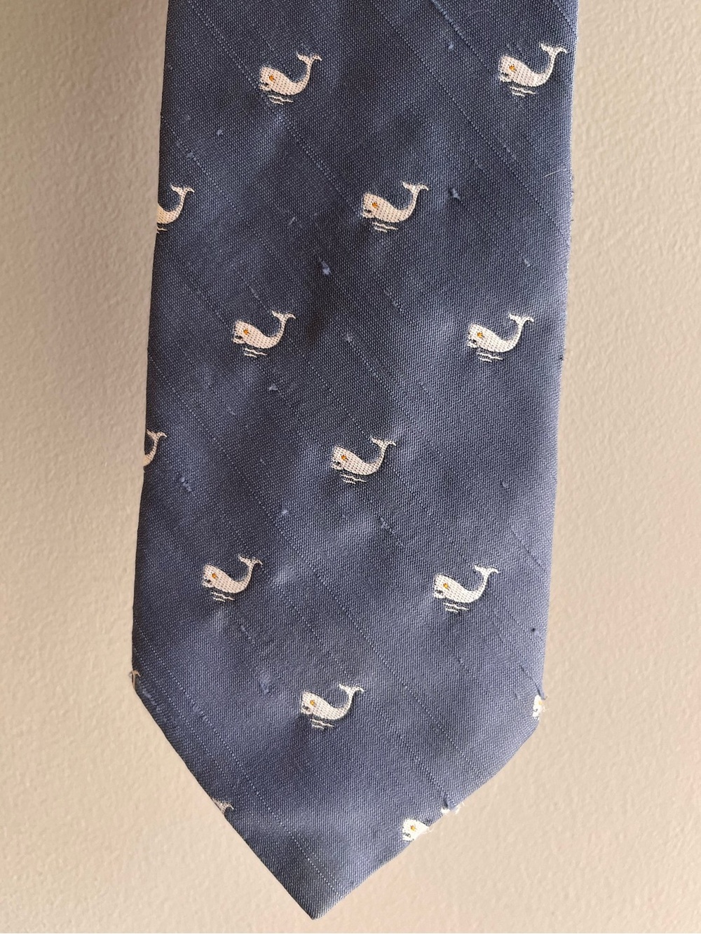 Vintage Filenes Men's Navy Whale Pattern Tie